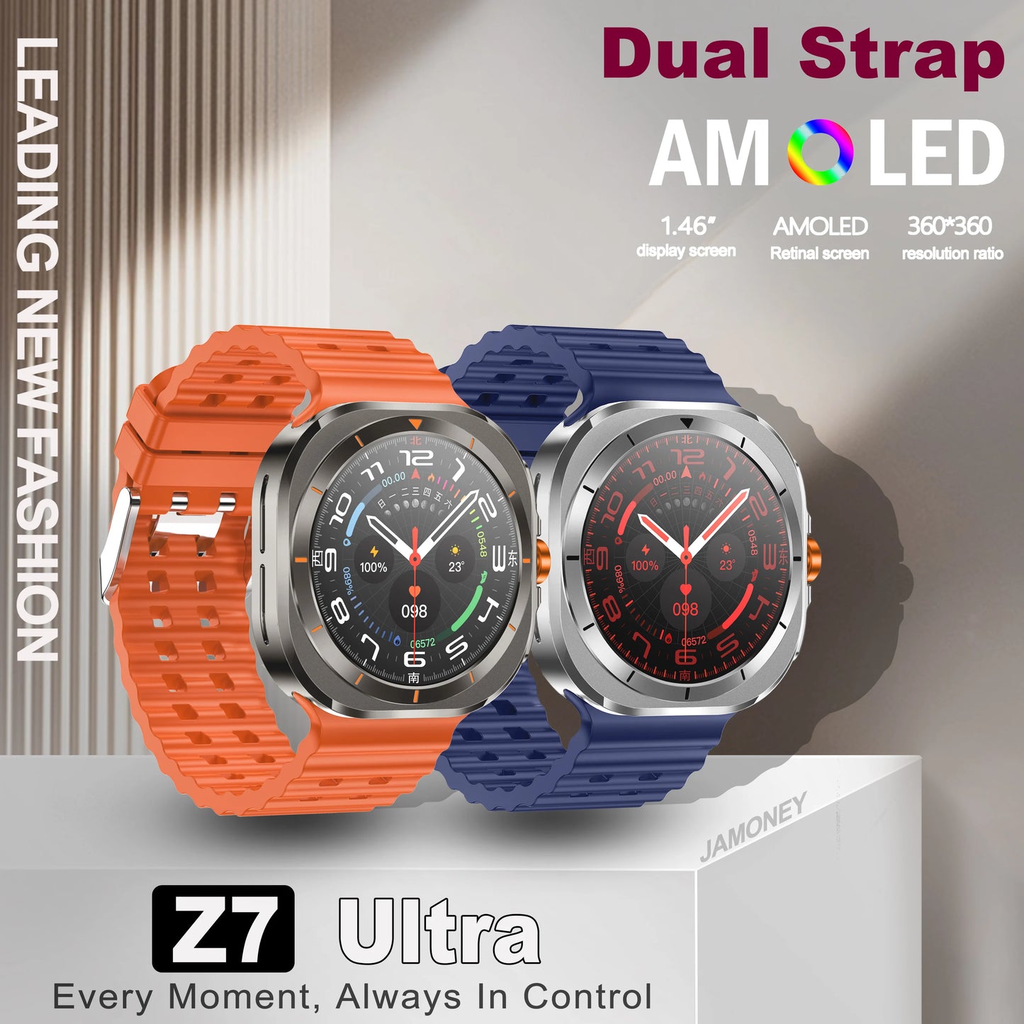 New Reloj Z7 Ultra Smart Watch 2024 Set Galaxy Watch 7 Ultra Amoled IP86 Waterproof Wearable Devices W7Smart Watch