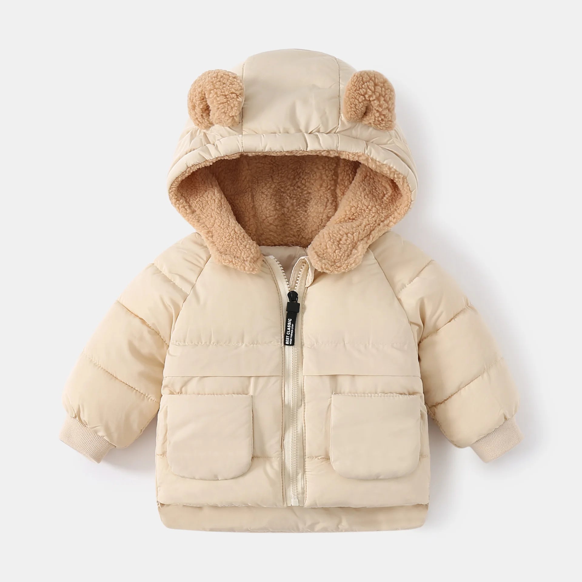 2024 Korean Autumn Winter Children Boy Parkas Cartoon Bear Ears Little Girl Jacket Coat 1-6 Years Kids Boy Outerwear Outfit