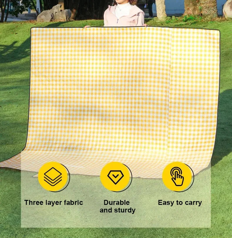 Ultrasonic Picnic Mat Thickened Waterproof Beach Blanket Camping Tent Grassland Mat Outdoor Sleeping Pad Camping Accsesorios