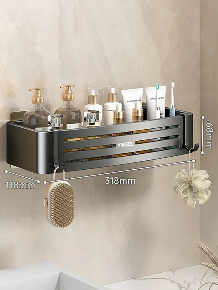 No Drill Bathroom Shelf Bathroom Makeup Shampoo organizer Aluminium Bathroom Organizer Shower Shelf Bathroom Accessories