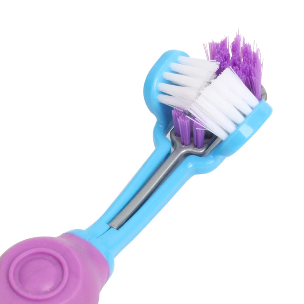 Three Sided Pet Toothbrush Three-Head Multi-angle Toothbrush Cleaning Dog Cat Brush Bad Breath Teeth Care Tool