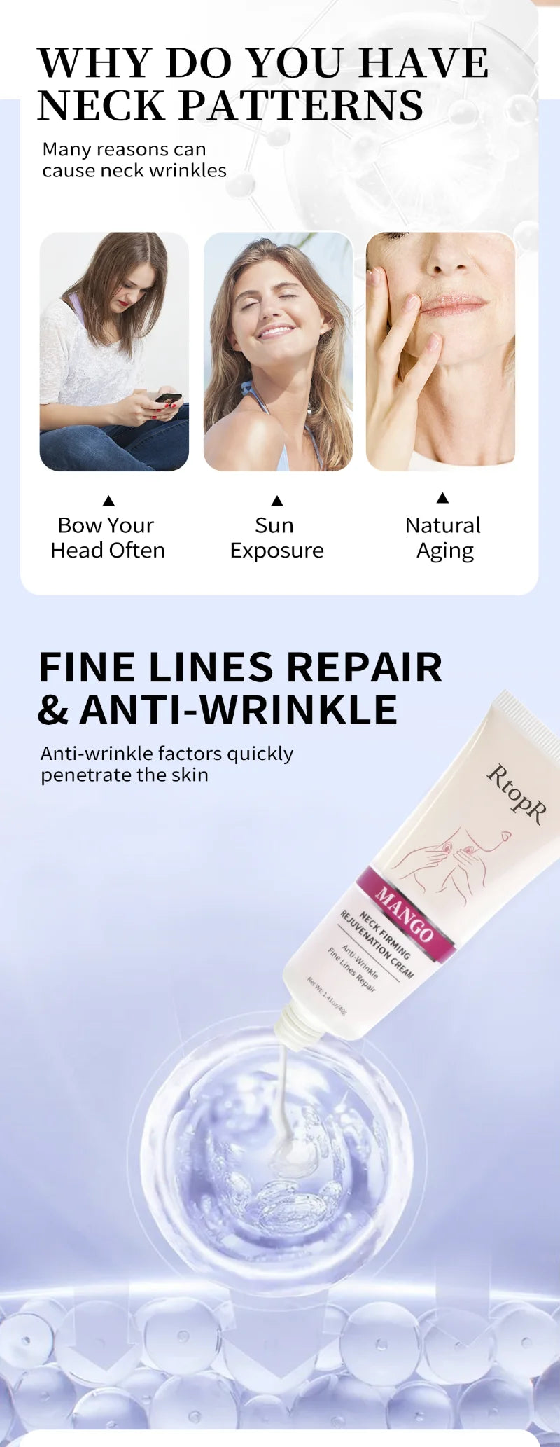 Collagen Neck Firming Cream Wrinkle Remover Body Whitning Cream Rejuvenation Firming Skin Shape Beauty Neck Skin Care Products