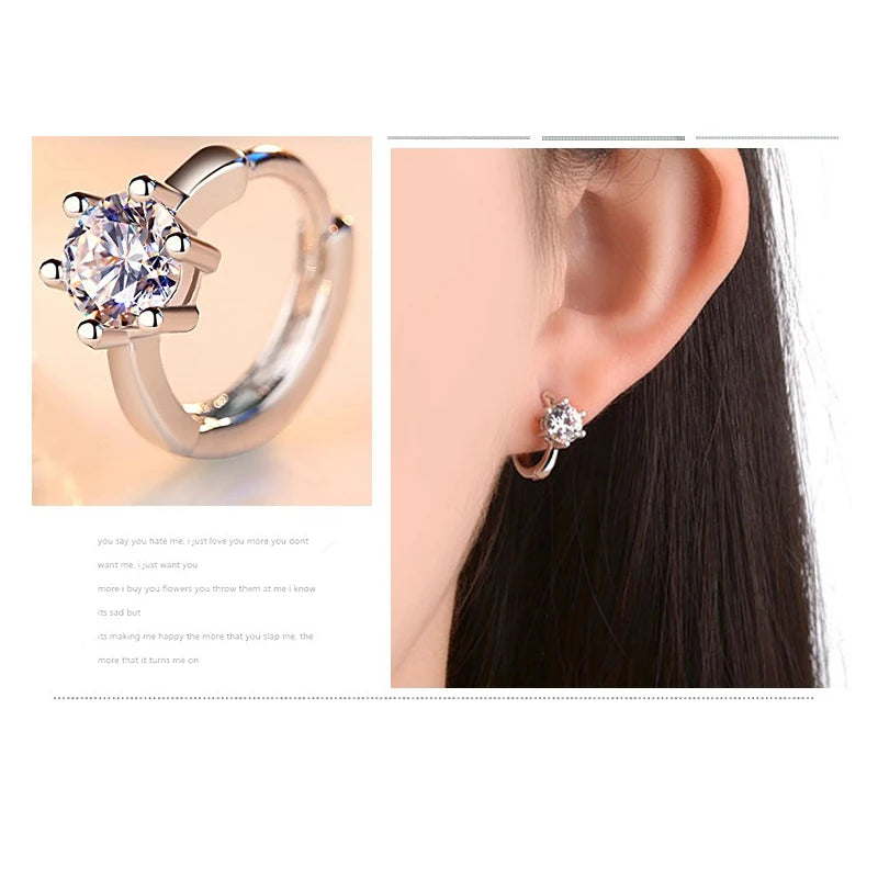 Fanqieliu Solid 925 Sterling Silver High Quality Fashion Jewelry New Crystal Hoop Earrings For Woman FQL22163