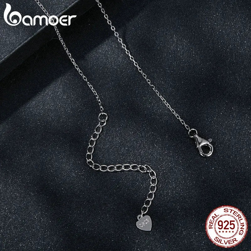 BAMOER Moissanite Pendant Necklace D Color VVS1 Lab Grown Diamond for Women Wedding Engagement 925 Sterling Silver Fine Jewelry