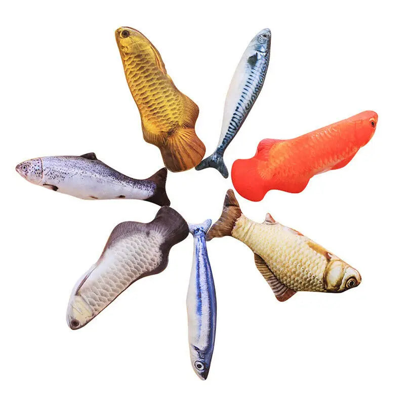 Cat Toy Training Entertainment Fish Plush Stuffed Pillow 20CM Simulation Fish Cat Toy Fish Interactive Pet Chew Toys