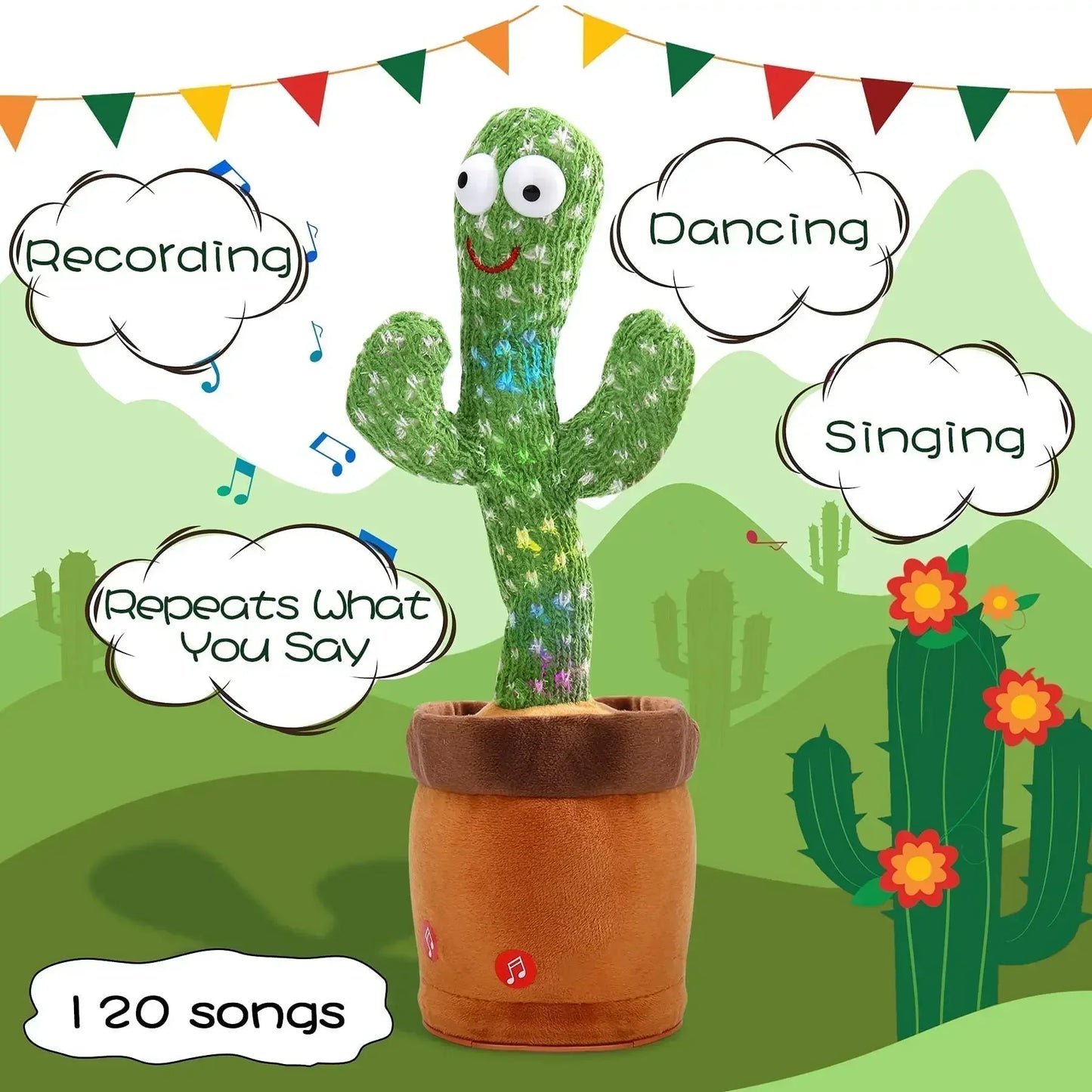 Dancing Talking Cactus Toys Birthday Present Dancing Cactus Electronic Plush Toy Home Decoration for Children Xmas Gifts