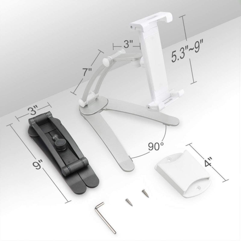 铝制厨房平板电脑支架手机支架可折叠可调节 5-13 英寸平板电脑手机桌面支架适用于 iPad Pro 12.9
