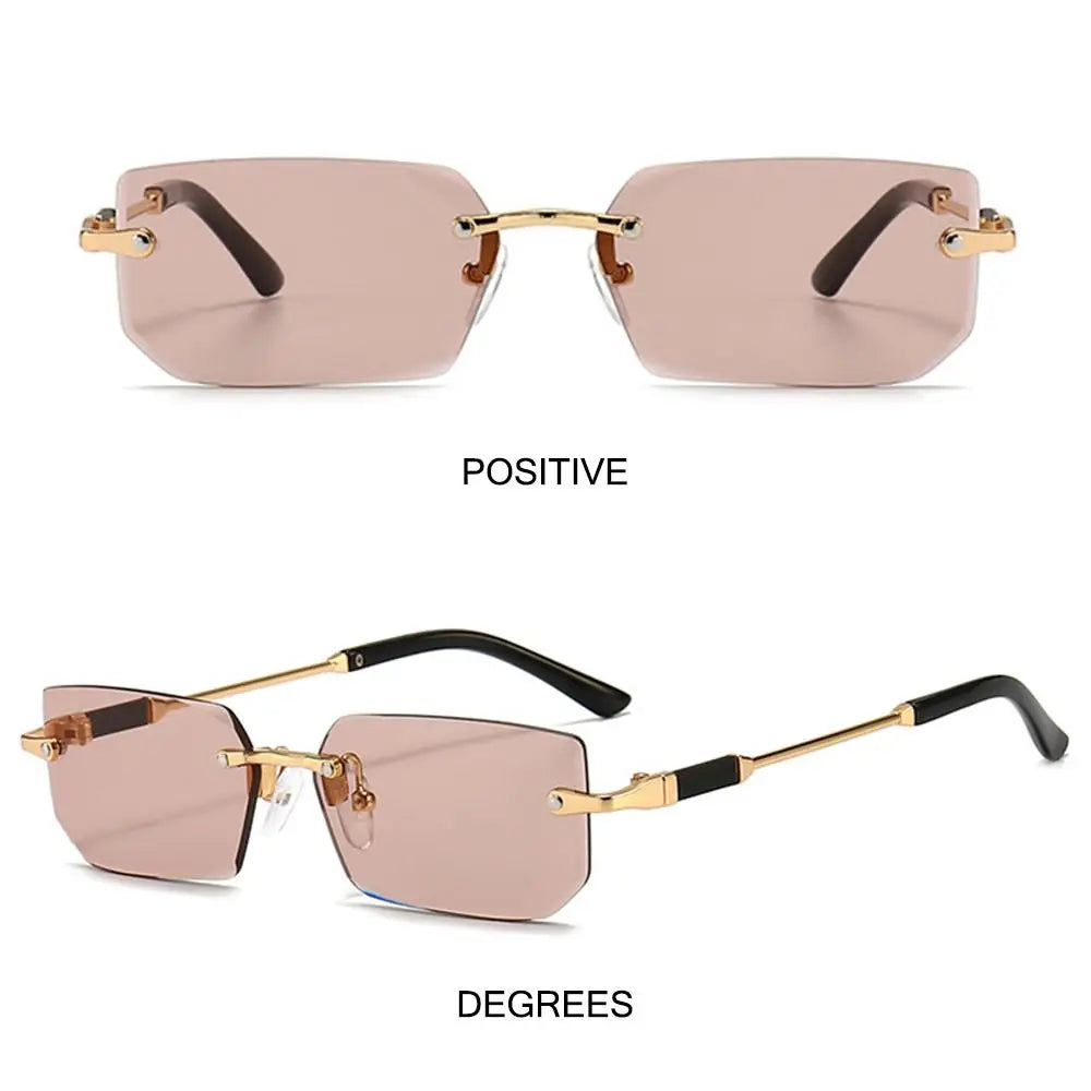 UV400 Rimless Rectangle Sunglasses Fashion Y2K Frameless Sun Glasses Shades for Women & Men