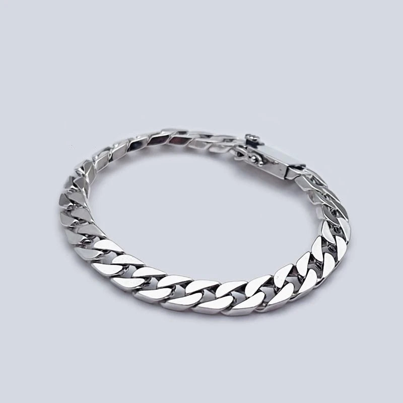 Factory Price 100% S925 Sterling Silver Bracelet 8MM Punk S925 Silver Jewelry Never Fade Men Jewelry Gifts