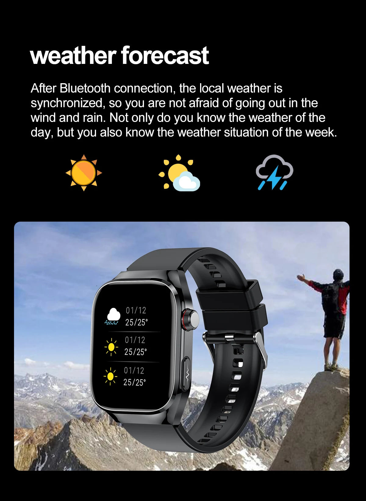 Advanced Smartwatch – Multi functional Health & Fitness Tracker with AMBLED Touchscreen, Wireless Charging, ECG, Blood Oxygen & More