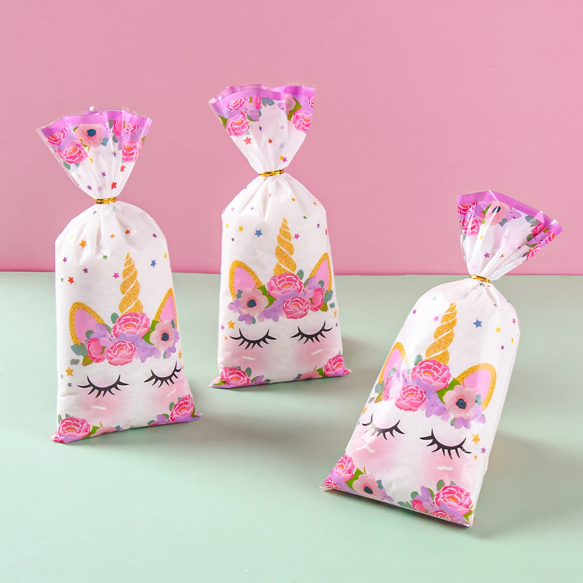 Unicorn Birthday Party Decoration Cookie Candy Gift Bags Unicorn Birthday Party Decor Kids Girl Baby Shower Wedding Supplies