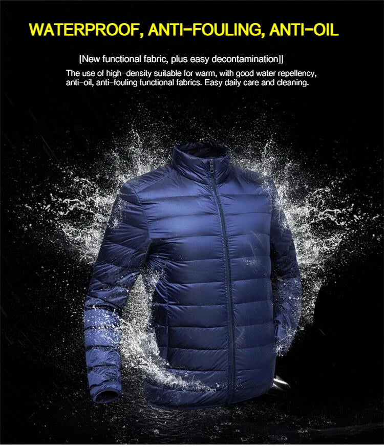 UETEEY Autumn Winter New Ultra Light White Duck Down Jacket Men Waterproof Casual Outdoor Portable Lightweight Male Padded Coats