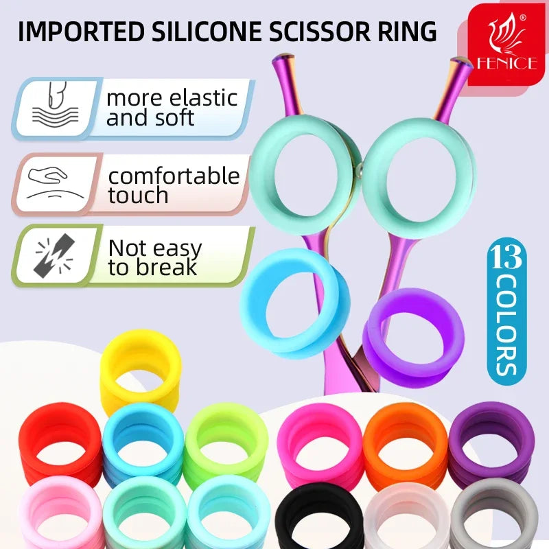 Fenice 10/20/50 PCS Silicone Finger Rings for Cat Dog Hair Scissors Imported Soft Ring for All Size Pet Scissors