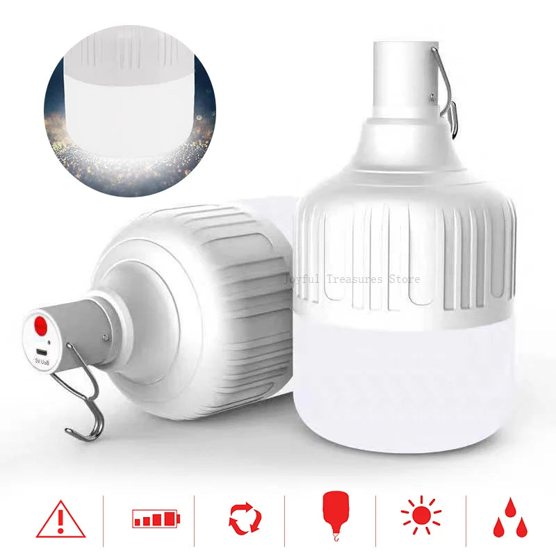 Portable Tent Lamp USB Rechargeable Led Emergency Lights Battery Lantern BBQ Camping Light Outdoor Bulb Emergency Lamps 80w/200w