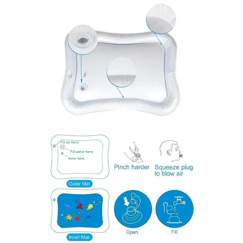 سجادة Infinno القابلة للنفخ على البطن، سجادة لعب للأطفال، وسادة مائية قابلة للنفخ، ألعاب تفاعلية للأطفال من أجل تنمية الحواس