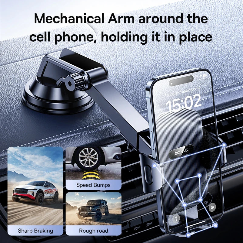 Baseus Car Phone Holder Sucker for Dashboard Windshield Vent Mobile Car Holder Clamp For iPhone Pro Max X Xiaomi Huawei Samsung