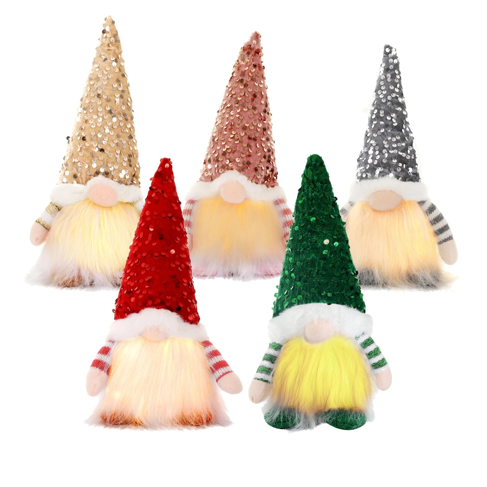 30cm Christmas Doll Elf Gnome with Led Light Christmas Decorations for Home Xmas Navidad New Year 2023 Children's Gifts