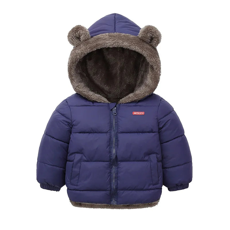 Girls Boys Autumn Down Coats Kids Winter Warm Hooded Jackets New Children Thicken Fashion Outerwear Casual Lamb Fleece Clothing