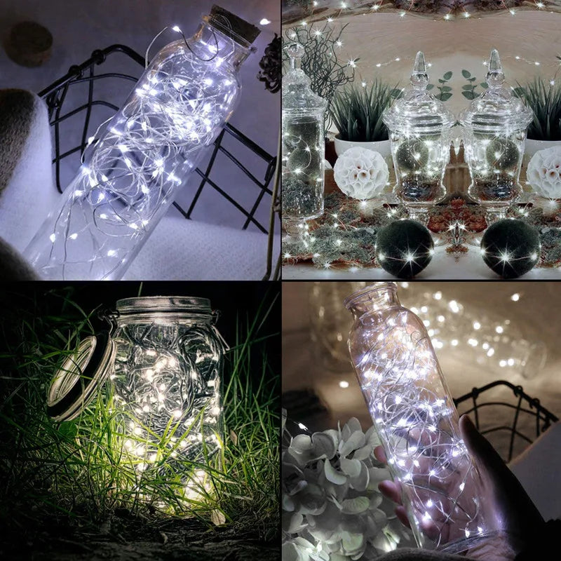 LED Fairy Lights Button Battery Light String Christmas Wedding New Year Bedroom Living Room Garden Decoration Garland