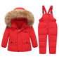 Parka Real Fur Hooded Boy Baby Overalls Winter Down Jacket Warm Kids Coat Child Snowsuit Snow toddler girl Clothes Clothing Set