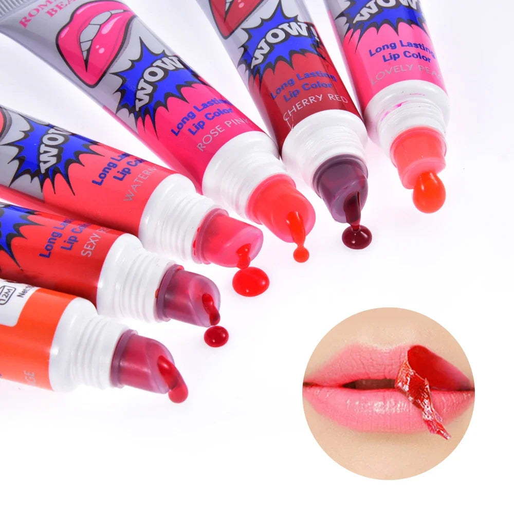 6 Color Peel Off Liquid Lipstick Long Lasting Tear Lipstick Lip Gloss Women Sexy Makeup Tear Pull Lips Mask Cosmetics Waterproof