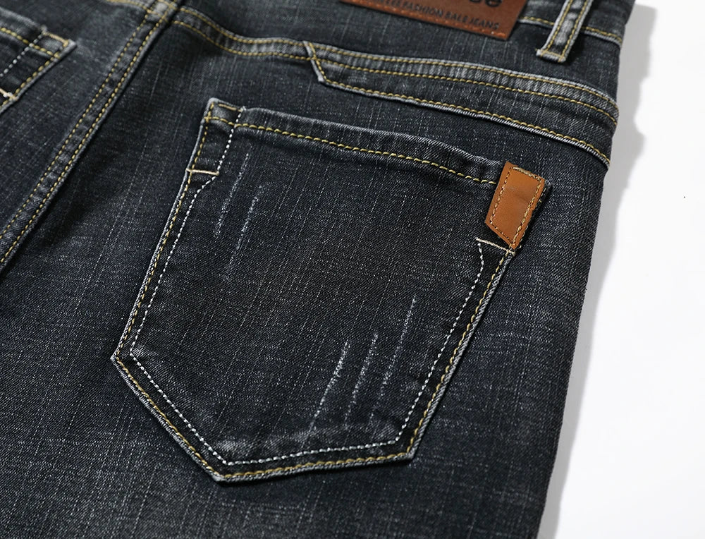 Summer Shorts Jeans Men Denim Pants Stretch Dark Blue Fashion Design Men's Jeans Slim Straight Male Short Jeans Hombre