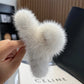 Real Mink Fur Barrettes Winter Fluffy Hair Claw Elegant Acrylic Hairpins Clip Crab Headwear for Women Girls Hair Accessories