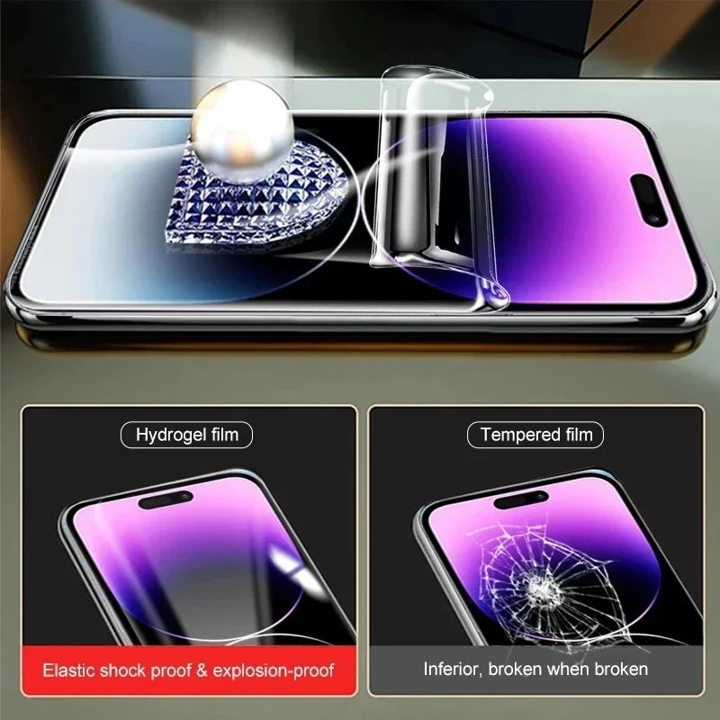 5Pcs Hydrogel Film For iPhone 14 13 12 11 15 Pro Max 8 16 Plus Full Cover Screen Protector For iPhone 13 Mini X XS MAX Not Glass