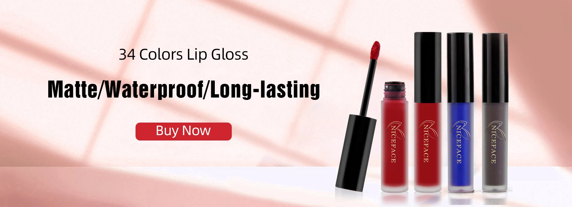 QIBEST Sexy Red Matte Lip Gloss Long Lasting Velvet Liquid Lipstick Lip Makeup Women Beauty Nonstick Cup Waterproof Lipgloss Hot