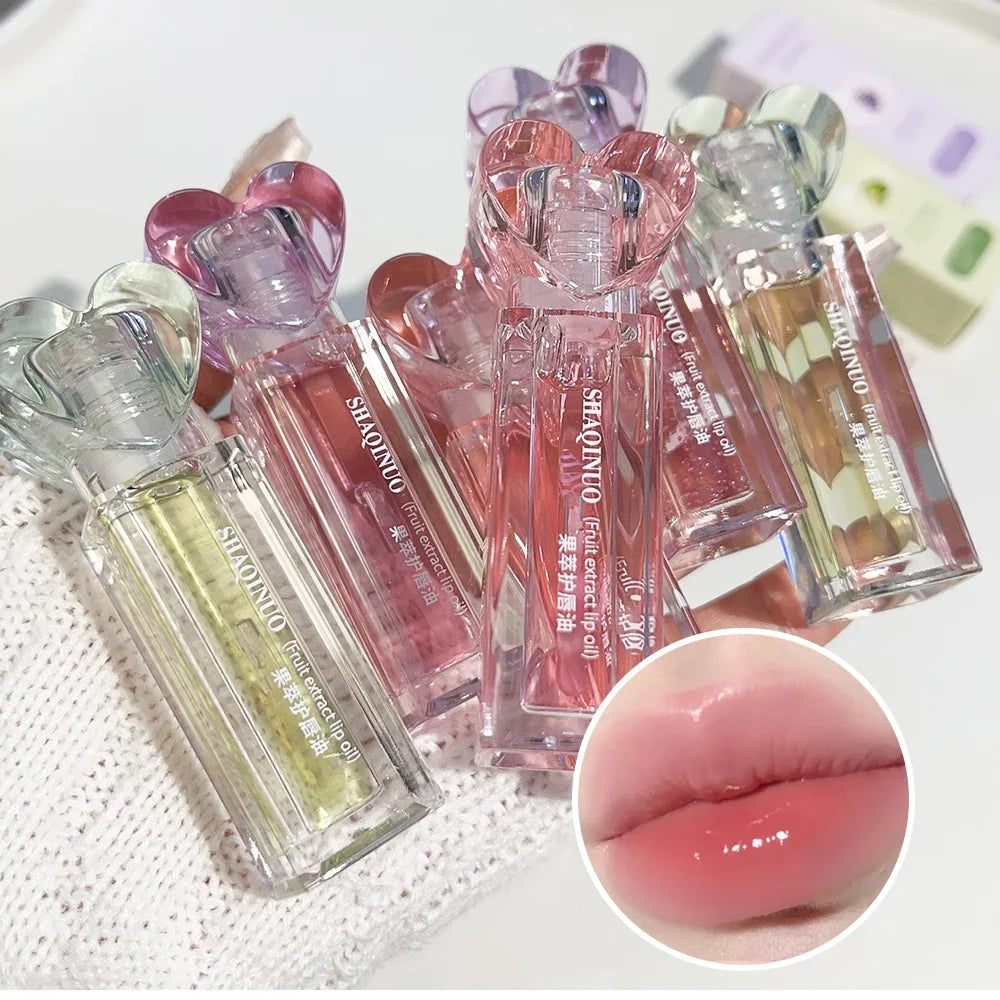 Transparent Jelly Lip Oil Plumping Mirror Lip Gloss Moisturizing Lasting Water Light Peach Lipstick Women Lips Makeup Cosmetics