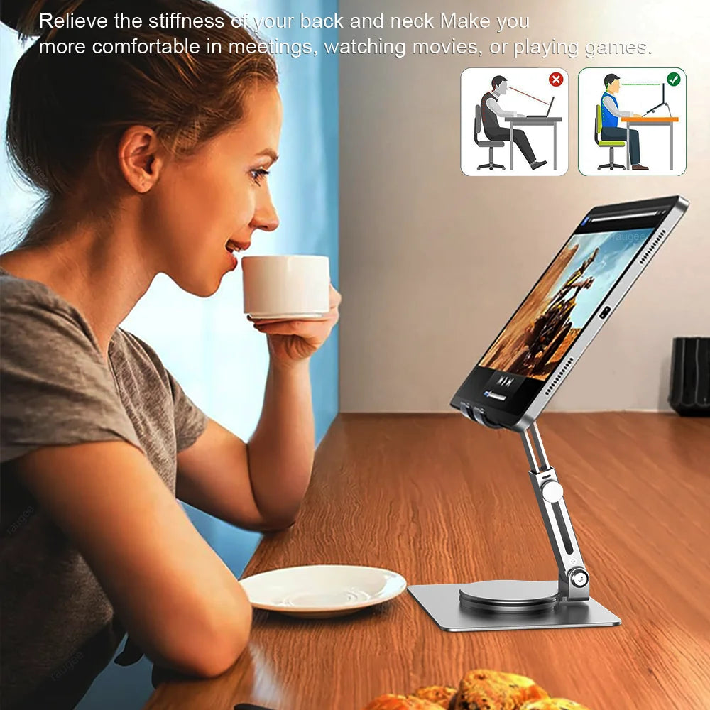 Tablet Stand For iPad Pro Air Samsung Huawei Xiaomi Pad Tablet Holder 360 Rotation Foldable Desktop Holder Phone Support Bracket