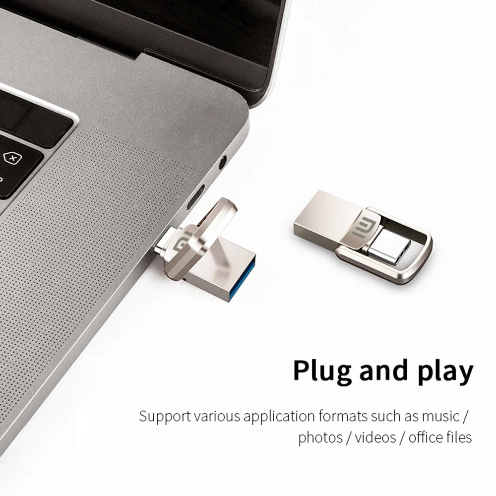 Xiaomi Ultra Dual Drive USB Type-C Flash Drive 2TB USB3.1 Pendrive 1TB 512G 256 128G Metal OTG Memory Stick Android Tablet Phone