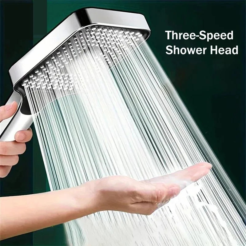 13CM Large Panel 3 Modes High Pressure Shower Head Massage Adjustable Shower Head With Filter Element Bathroom Accessories 2024