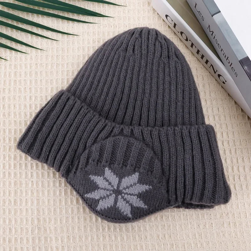 Men Women Winter Warm Plush Knitted Benines Snow Fashion Skullies Hat Unisex New Outdoor Coldproof Ear Protection Wool Caps