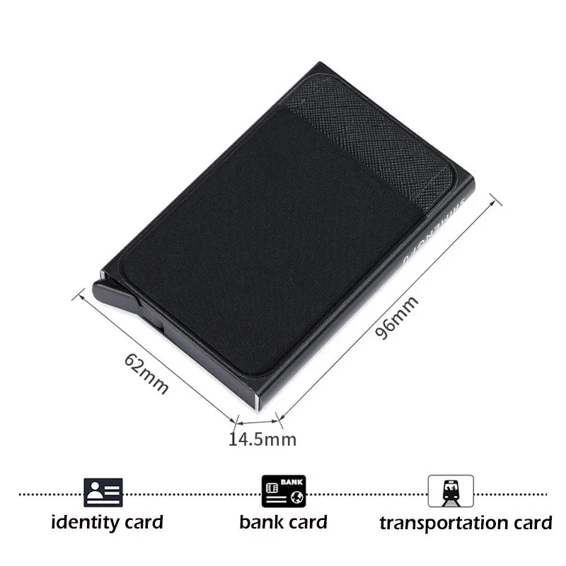 Automatic Flip Card Side Push Card Holder Sleeve Large Capacity 12 Cards Slot Metal Cards Box Men Credit Card Anti-theft Wallets