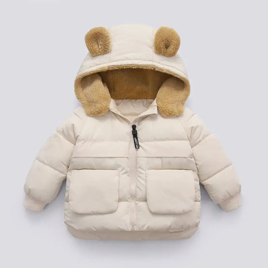 Girls Boys Autumn Down Coats Kids Winter Warm Hooded Jackets New Children Thicken Fashion Outerwear Casual Lamb Fleece Clothing