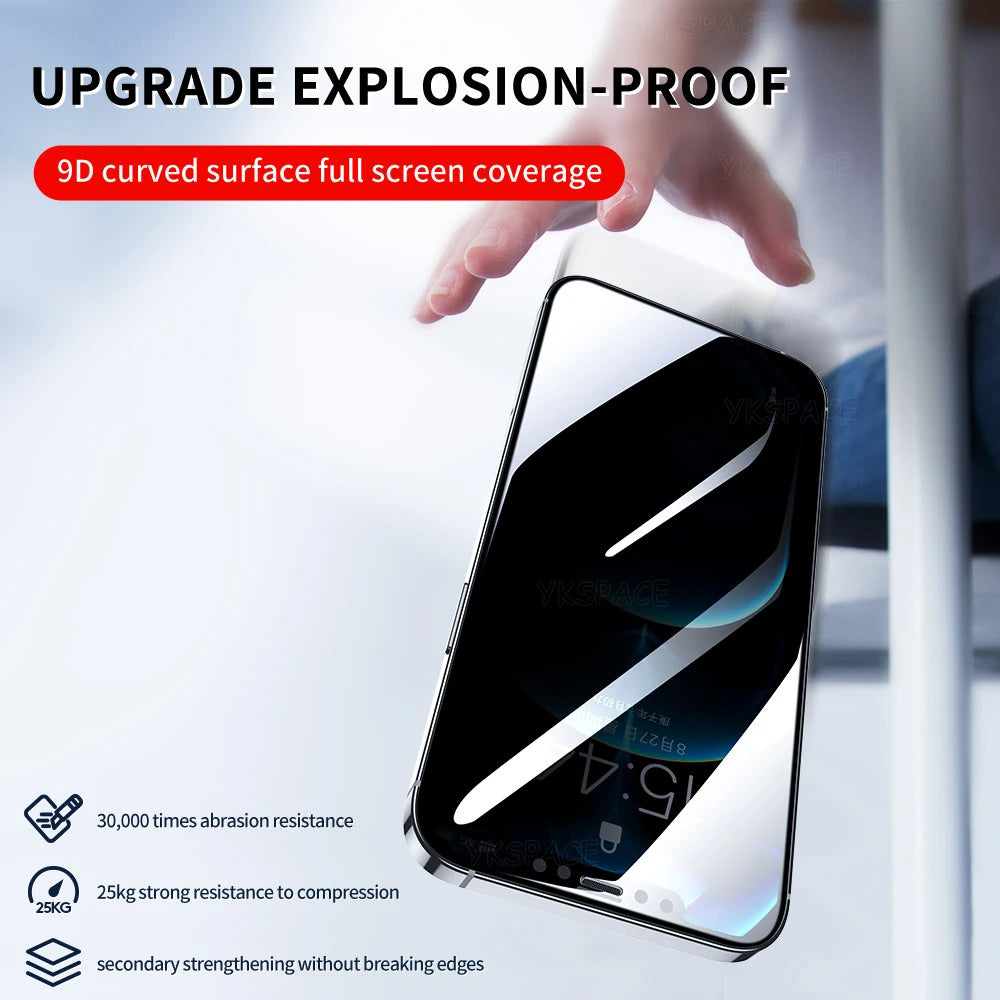 360 Degree Privacy Screen Protector for iPhone 16 15 14 Plus 13 12 mini 11 Pro X XS MAX XR Anti Spy Peeping Tempered Glass Film