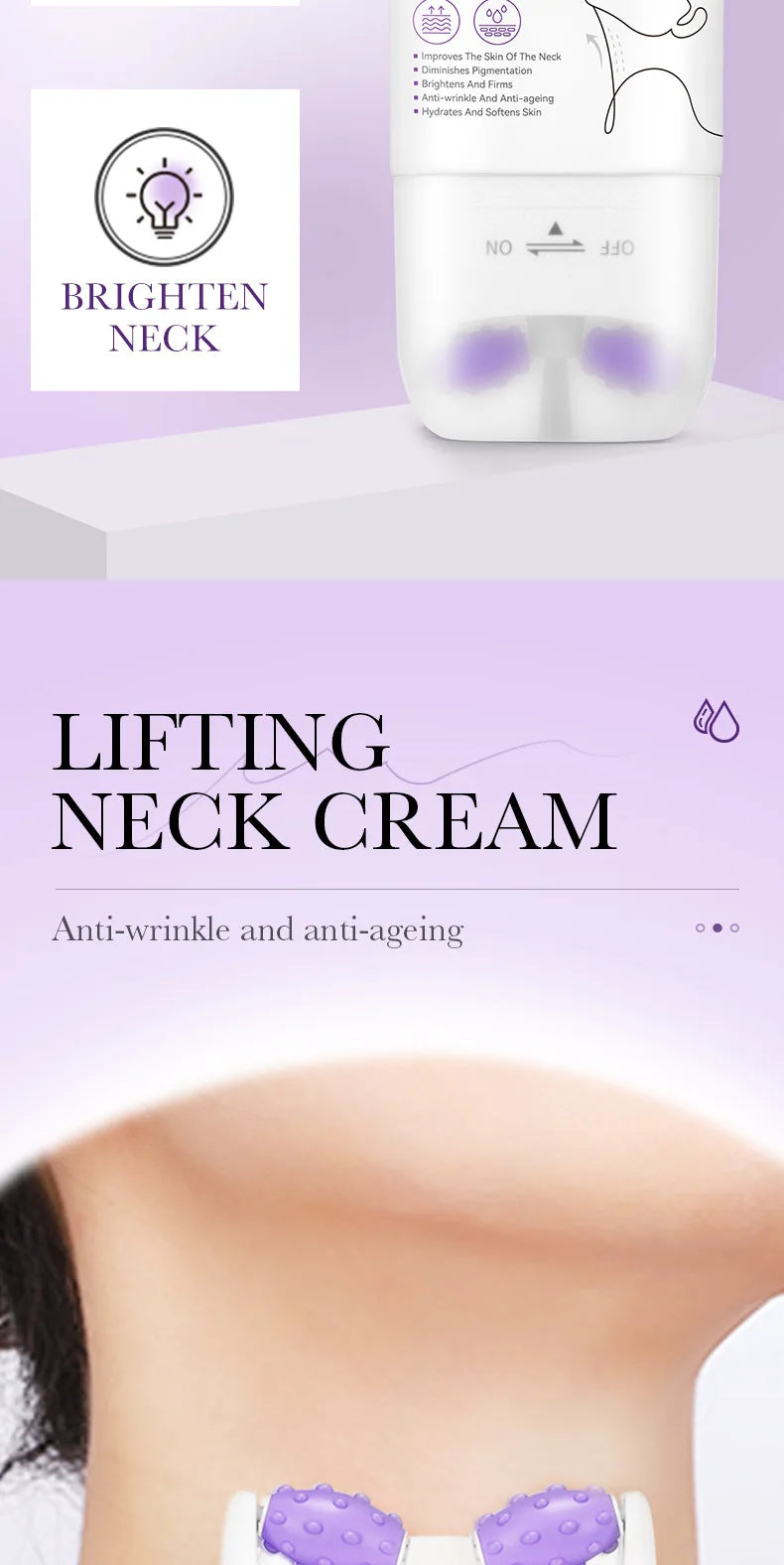 SADOER Collagen Firming Neck Cream Lifting Moisturizing Brightening Message Roller Neck Beauty Cream Necks Skin Care Products