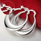 Top Quality 925 Sterling Silver Earrings Simple Round Circle Hoop Earrings For Woman Fashion Wedding Engagement Charm Jewelry