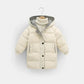 Children's hooded cotton jacket, medium length windproof jacket, warm, cold proof, solid color, winter, new fashionable down jac