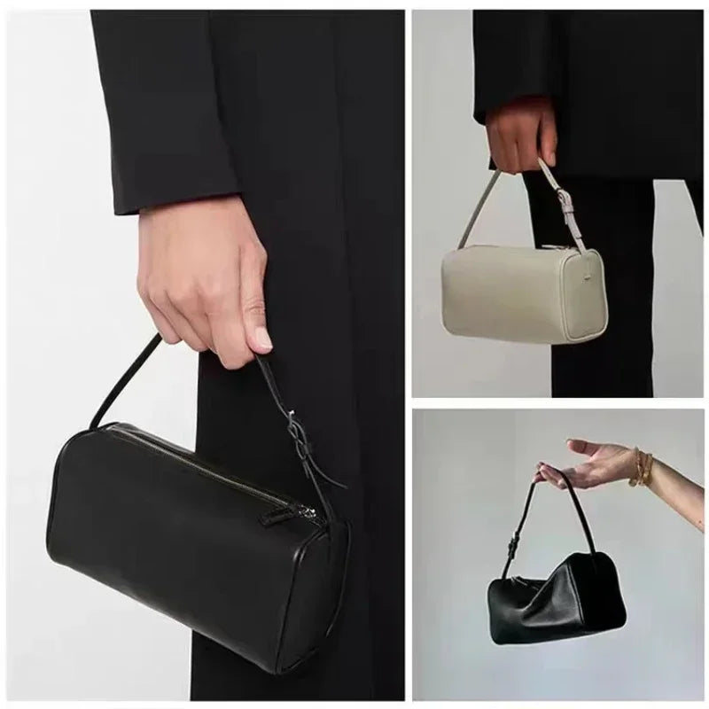 2024 Trend Fashion Design Elegant Leather Pen Holder Bag Suede Leather Underarm Cowhide Small Square Bag Soft Handbag for Women