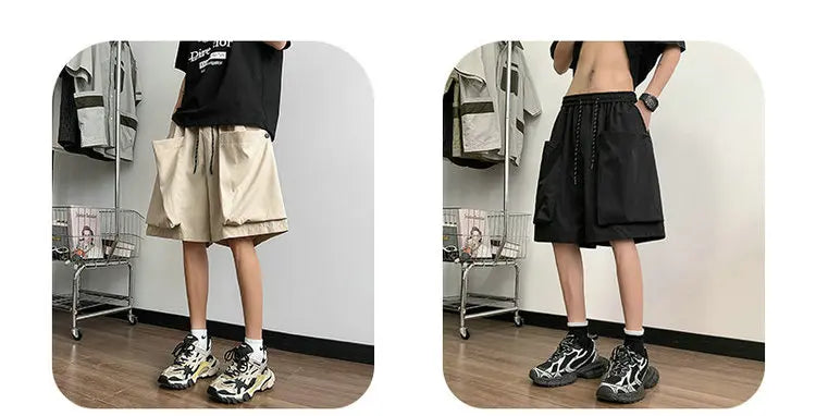 Fashion Men Cargo Short Pants Big Pocket Hip Hop Shorts Male Summer Casual Jogger Bermuda Shorts Men Woman New Streetwear