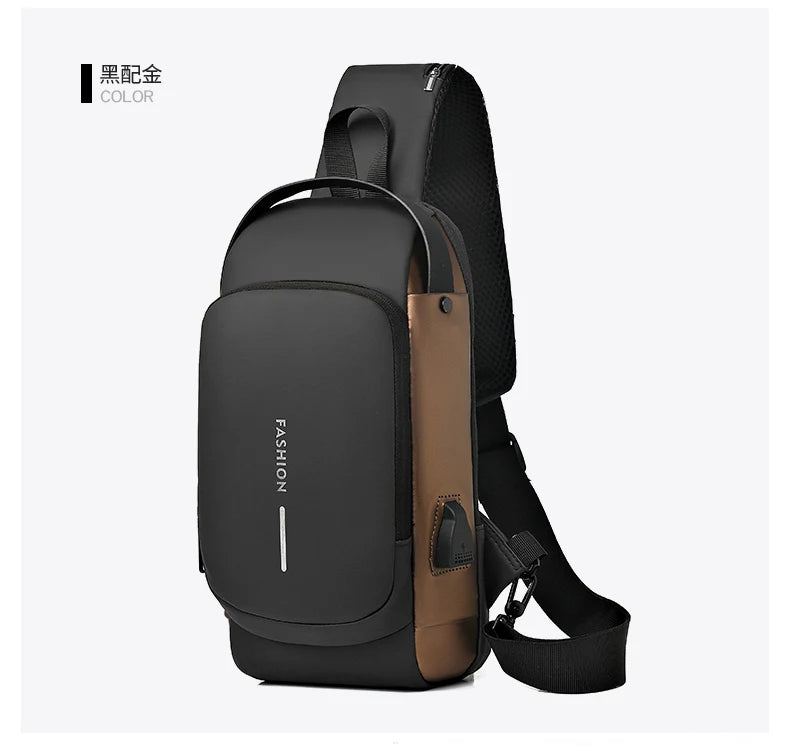 Fashion Men's Chest Bag Waist Packs High Quality Oxford Crossbody Bag Chest Pack Anti-theft Design Men's Handbag Shoulder Bag