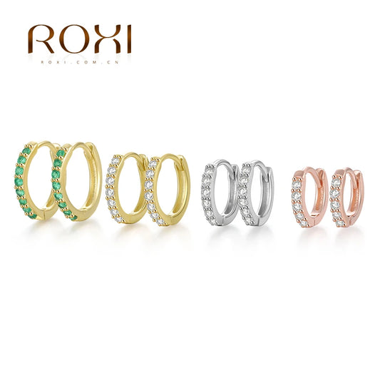 Roxi 925 Sterling Silver Earrings For Women/Men Small Hoop Earrings Ear Bone aros Tiny Ear Nose Ring Girl aretes ear hoops A30