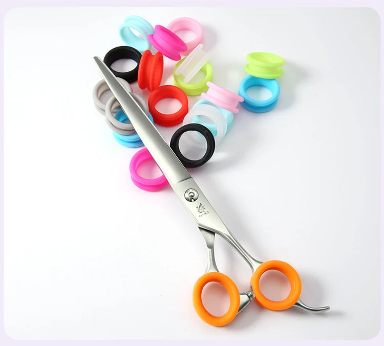 Fenice 10/20/50 PCS Silicone Finger Rings for Cat Dog Hair Scissors Imported Soft Ring for All Size Pet Scissors