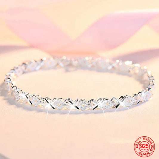 2024 New 925 Sterling Silver Fashion Multiple Styles Bracelet Chain For Women Fashion Wedding Party Beautiful Jewelry Gift