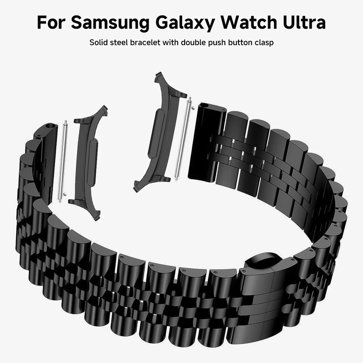 Quick Fit Stainless Steel Metal Strap for Samsung Galaxy Watch 7 Ultra 47mm Business Bracelet for Galaxy Watch 7 Ultra Wristband