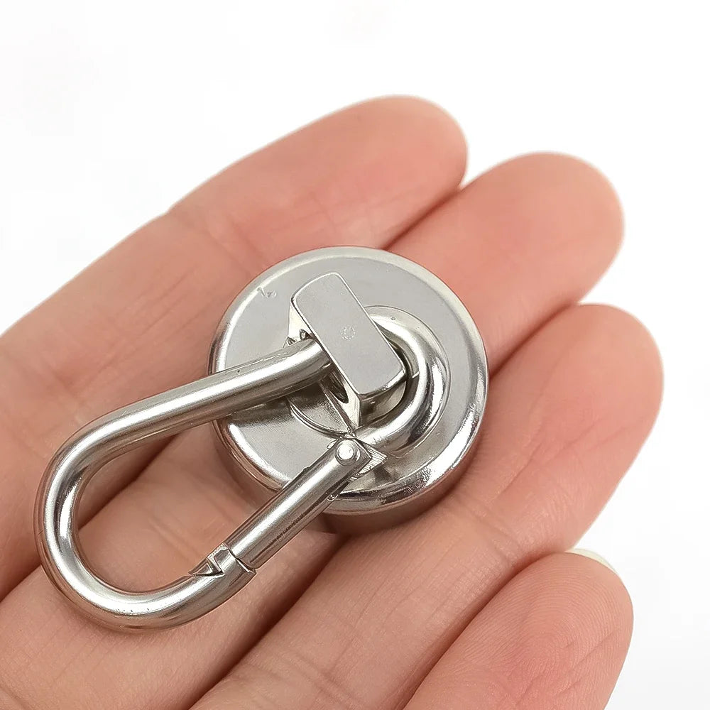 4/1pcs Strong Neodymium Magnetic Hooks 360°Rotating Carabiner Magnet Ring Keychain Hook Home Kitchen Bathroom Hanging Hangers