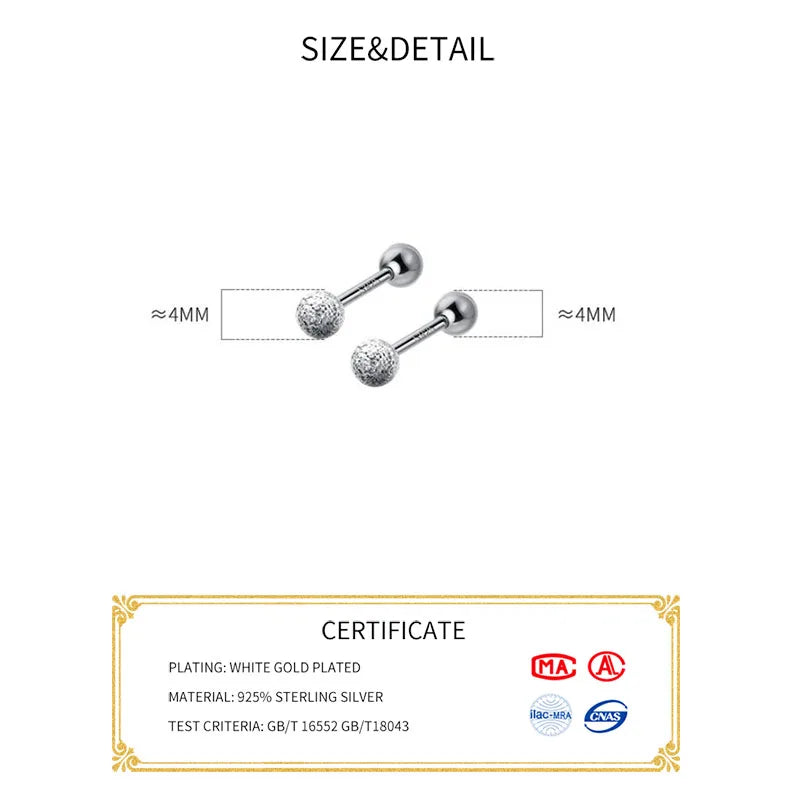 INZATT 正品 925 纯银 18K 磨砂珠耳钉 女士派对经典精美珠宝简约配饰礼物