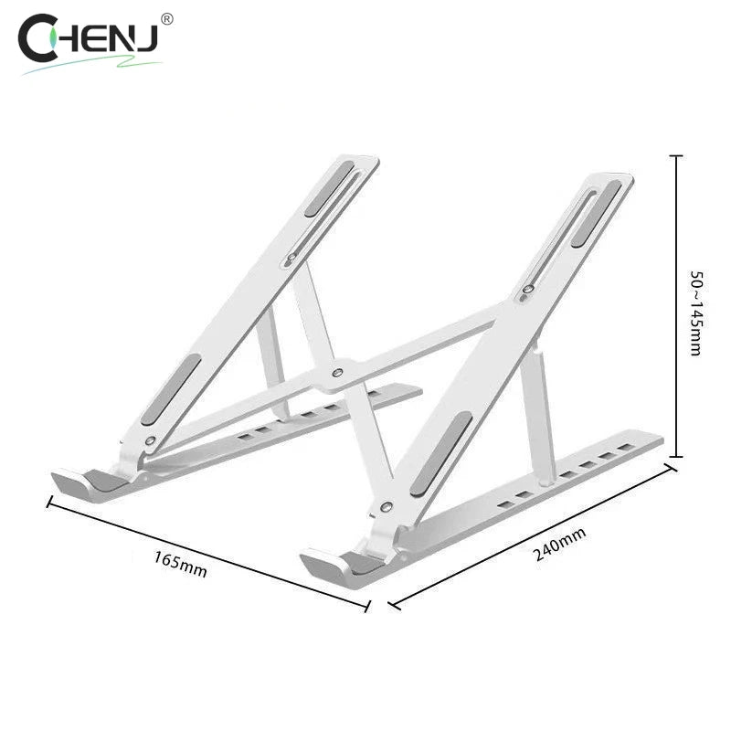 1 件可折叠笔记本电脑支架便携式笔记本支撑底座可调节升降冷却支架笔记本电脑冷却器配件